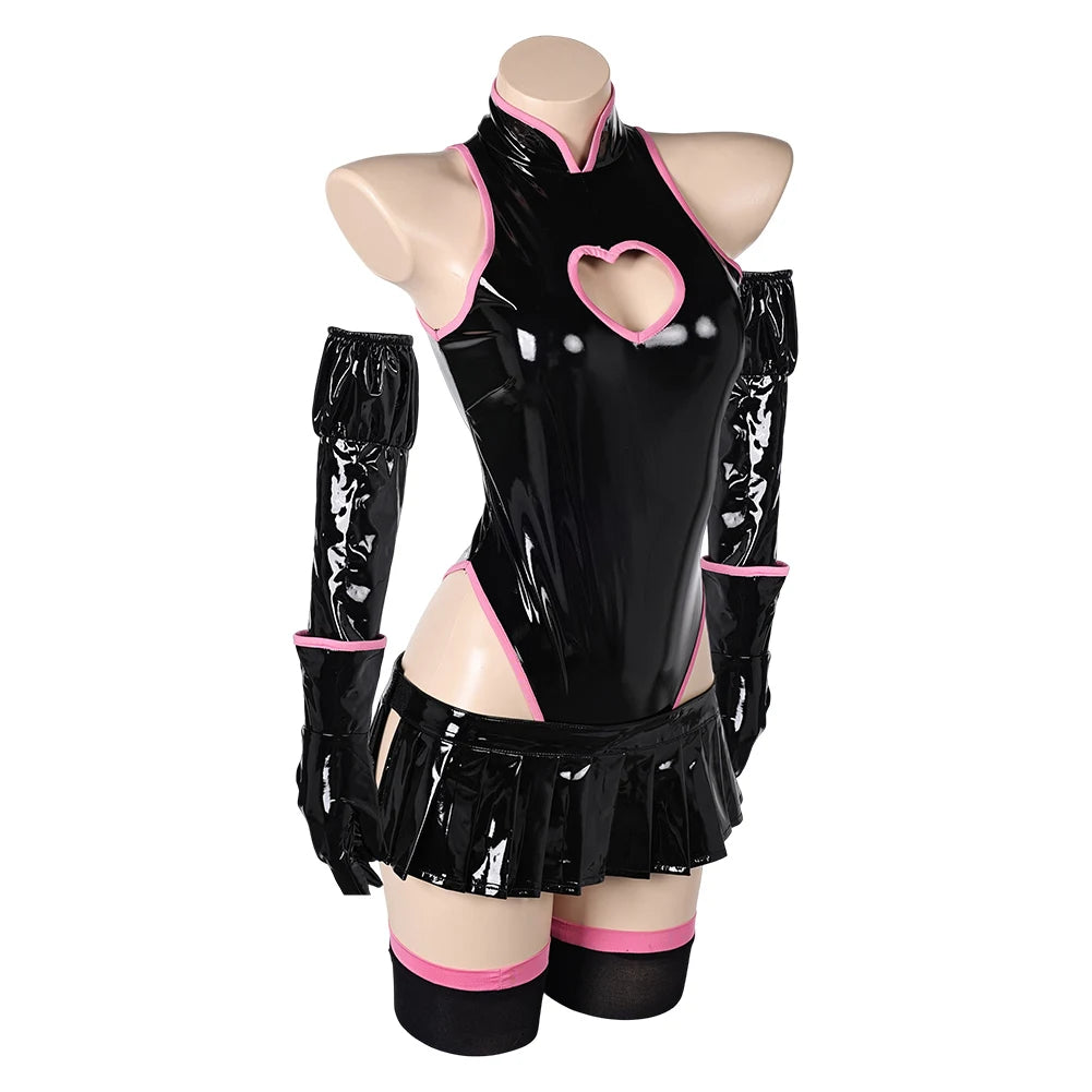 Anime Fantasia Kazuho Cosplay Haneyama Costume Women Sexy Jumpsuit Lingerie Gloves Skirt Outfits Halloween Carnival Party Suit