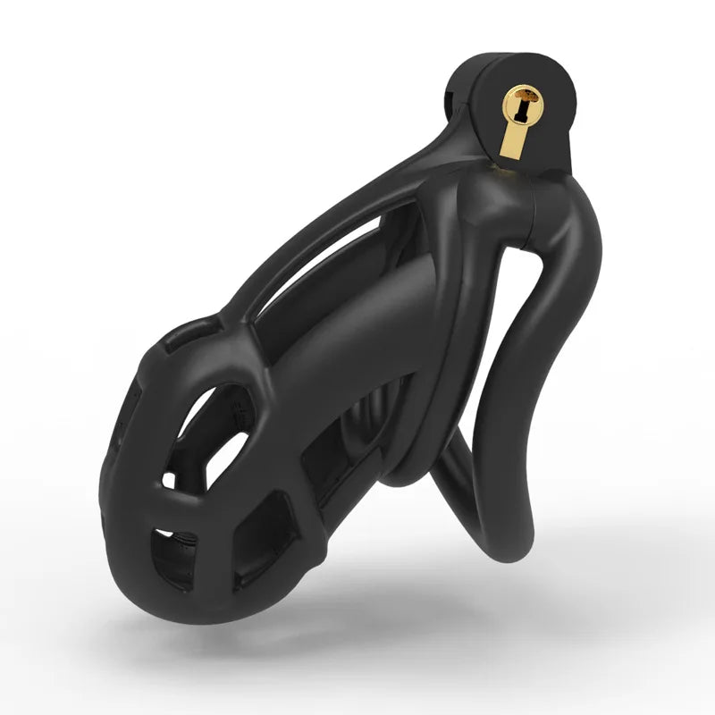 New Color Male Penis Lock Chastity Cage with Lock and 4 Rings Resin Virginity for Men Couple Breathable Cock Ring Penis Restrain