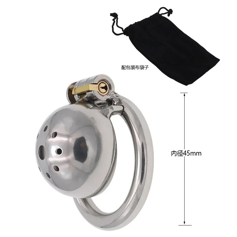 Male Stainless Steel Chastity Device Chastity Belt CB Lock Catheter Penis Ring Cock Cage Alternative Bondage Gay Erotic Sex Toys