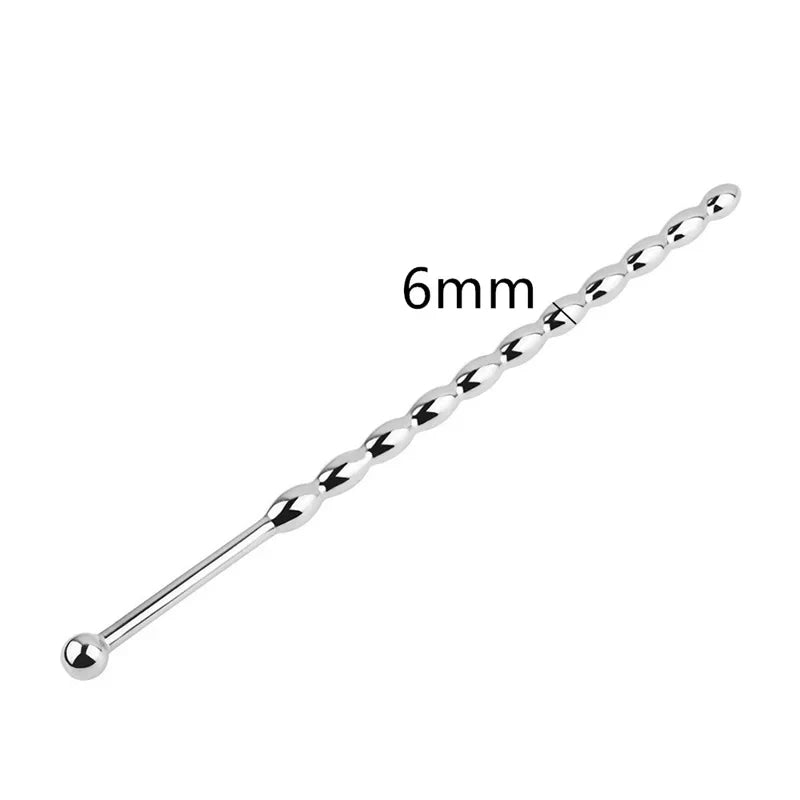 6/8mm Stainless Steel Penis Plug Uretral Stimulator Urethral Sounding Beads Penis Massage Wand Sex Toys for Men