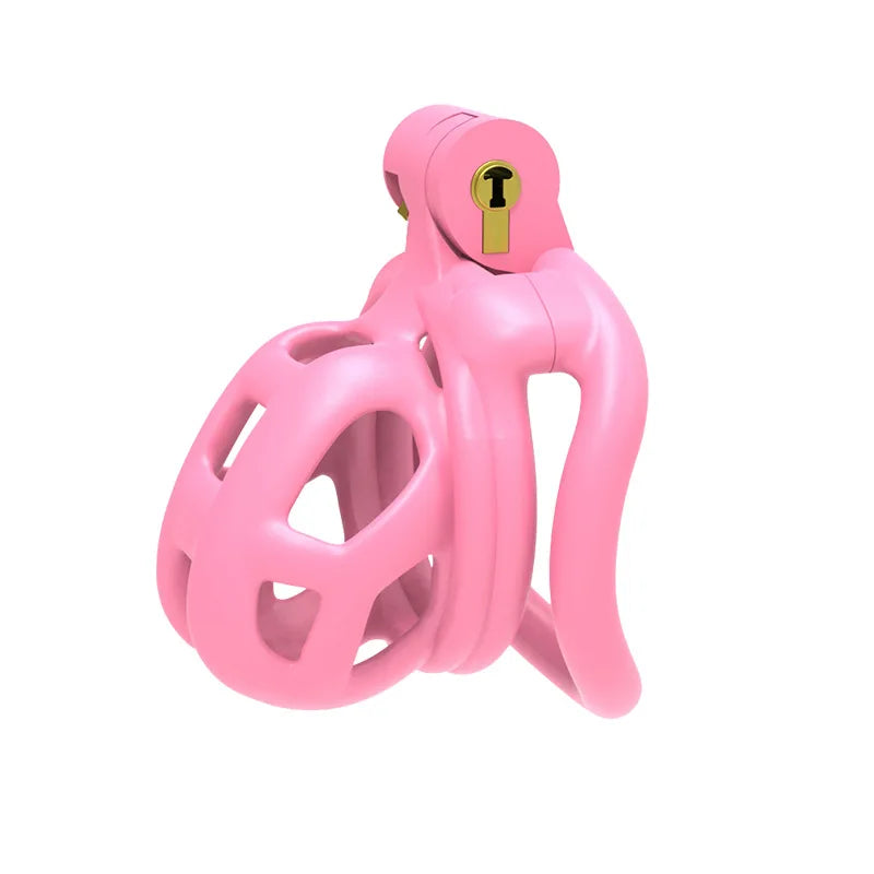 New Color Male Penis Lock Chastity Cage with Lock and 4 Rings Resin Virginity for Men Couple Breathable Cock Ring Penis Restrain