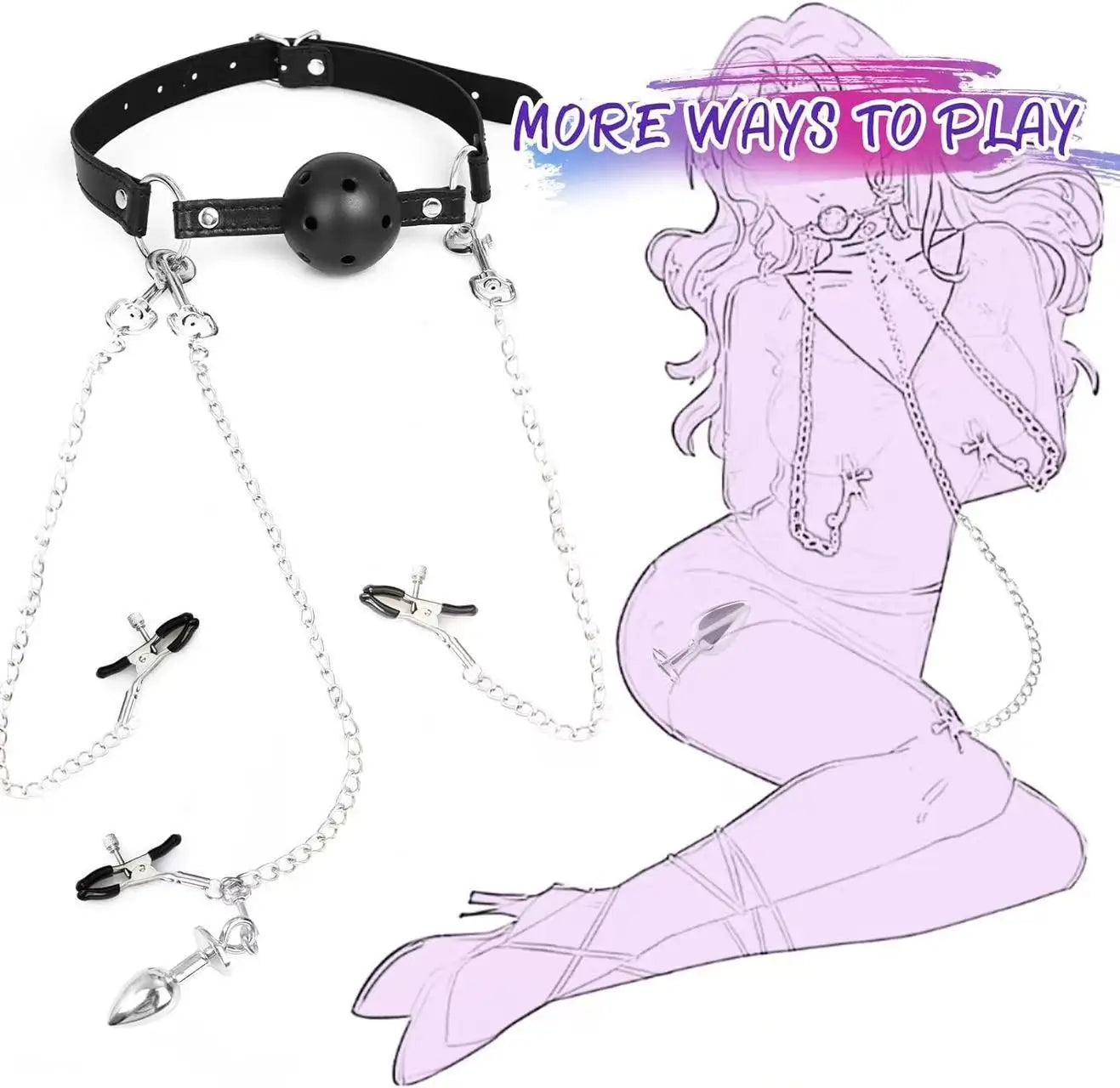 Tassel Metal Anal Plug Handcuffs Traction SM Bondage Male Female Backyard Out Adult Products Anal наручники 18 +