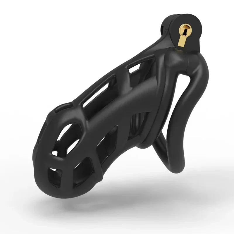 New Color Male Penis Lock Chastity Cage with Lock and 4 Rings Resin Virginity for Men Couple Breathable Cock Ring Penis Restrain