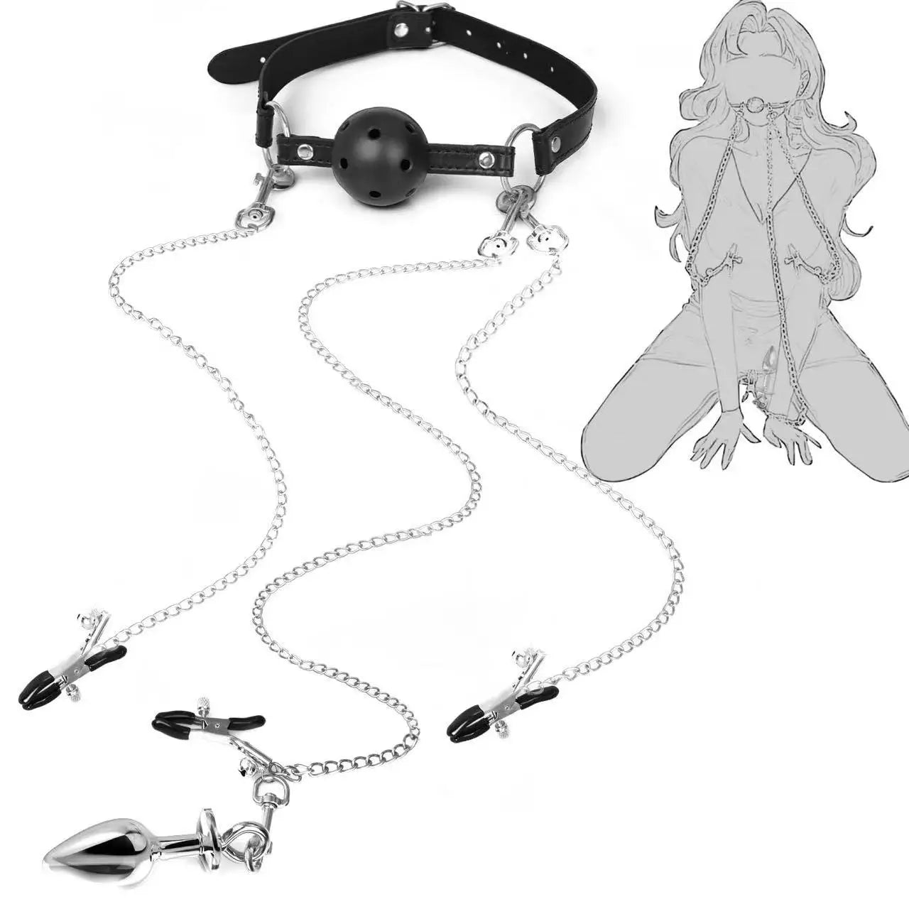 Tassel Metal Anal Plug Handcuffs Traction SM Bondage Male Female Backyard Out Adult Products Anal наручники 18 +