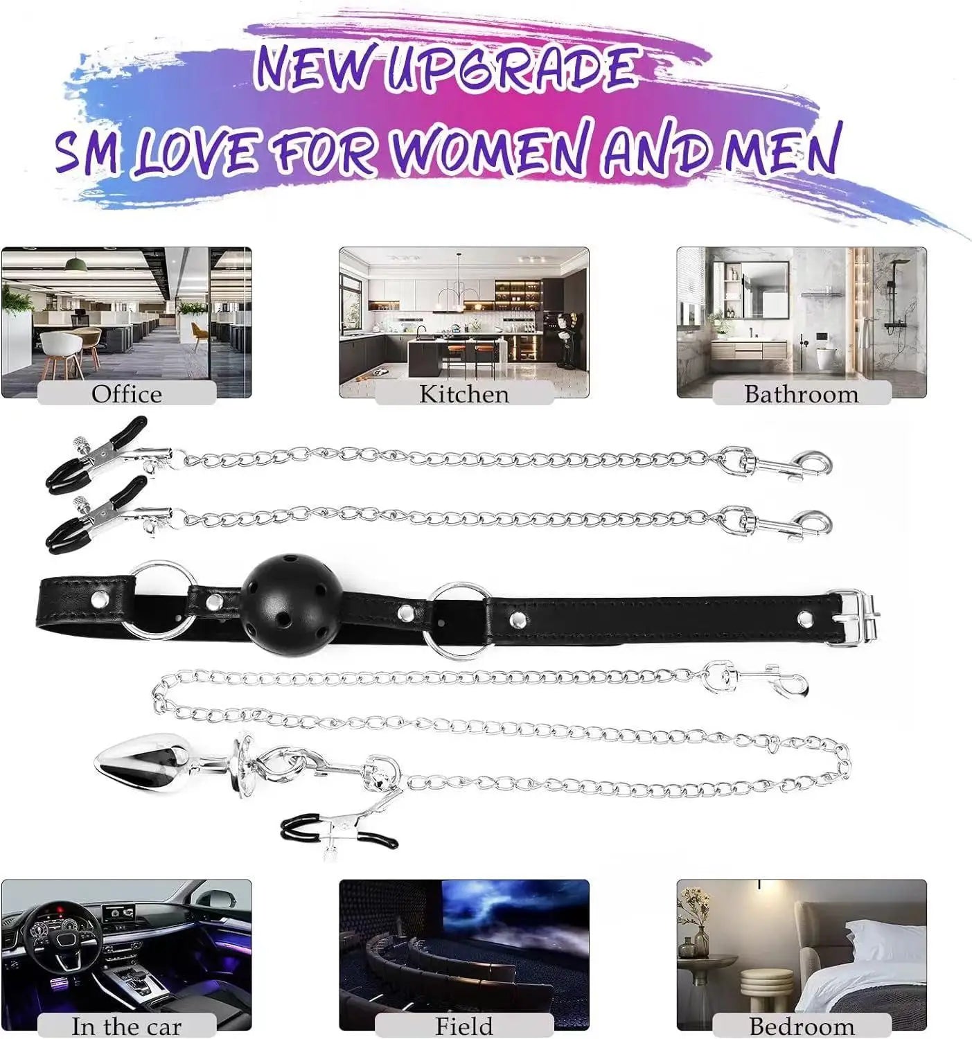 Tassel Metal Anal Plug Handcuffs Traction SM Bondage Male Female Backyard Out Adult Products Anal наручники 18 +