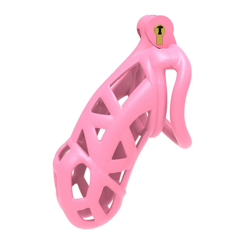 New Color Male Penis Lock Chastity Cage with Lock and 4 Rings Resin Virginity for Men Couple Breathable Cock Ring Penis Restrain