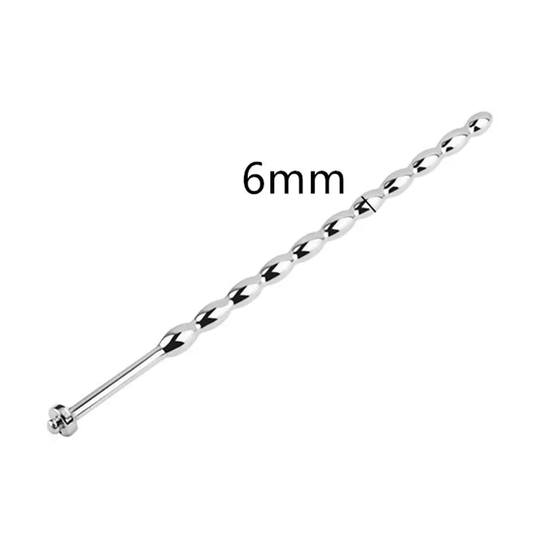6/8mm Stainless Steel Penis Plug Uretral Stimulator Urethral Sounding Beads Penis Massage Wand Sex Toys for Men