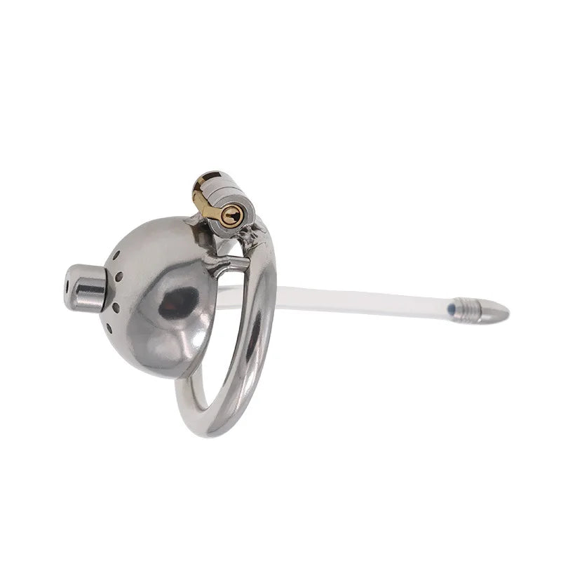 Male Stainless Steel Chastity Device Chastity Belt CB Lock Catheter Penis Ring Cock Cage Alternative Bondage Gay Erotic Sex Toys