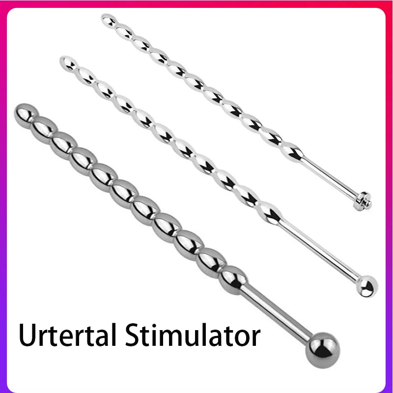 6/8mm Stainless Steel Penis Plug Uretral Stimulator Urethral Sounding Beads Penis Massage Wand Sex Toys for Men