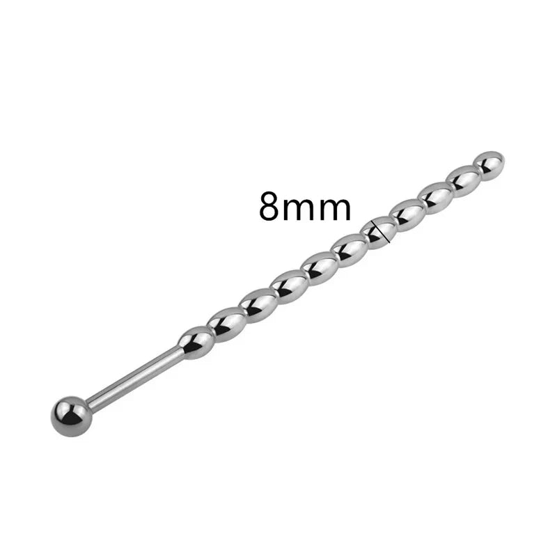 6/8mm Stainless Steel Penis Plug Uretral Stimulator Urethral Sounding Beads Penis Massage Wand Sex Toys for Men
