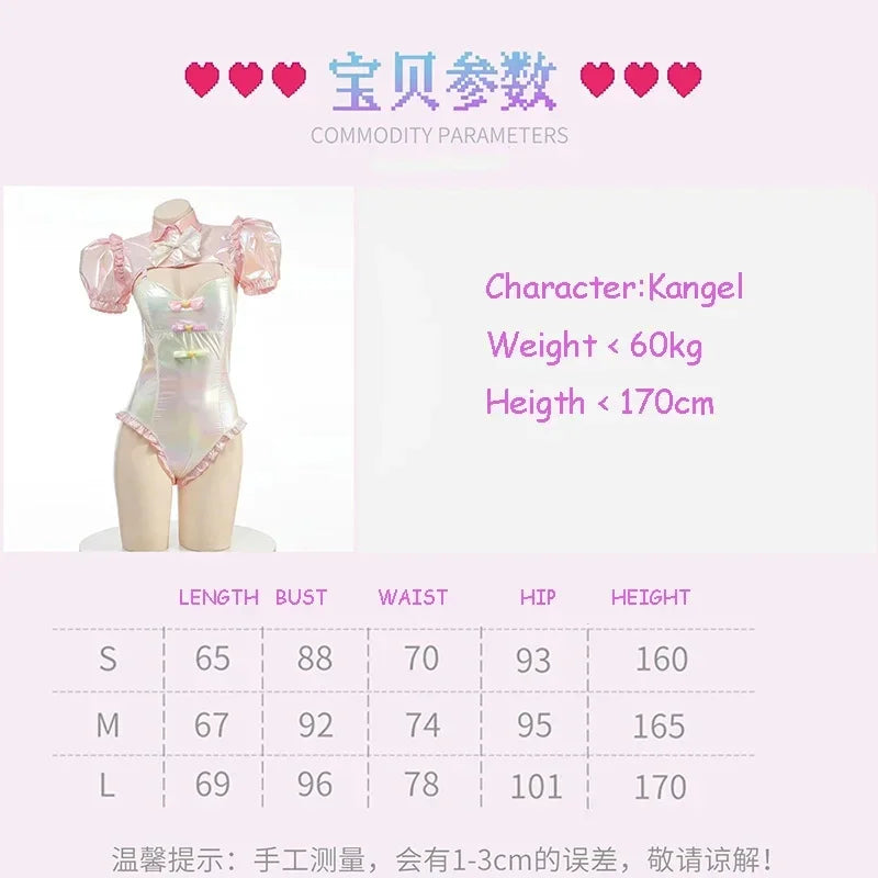 Game NEEDY GIRL OVERDOSE KAngel Cosplay Bodysuit Anime Laser Swimsuit Doujin Costumes Pink Cute Role Play Outfits Halloween Suit